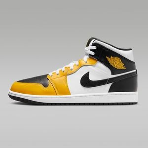 Nike Air Jordan 1 Mid Yellow Ochre/White/Yellow Ochre/Black Size 10.5 EUC